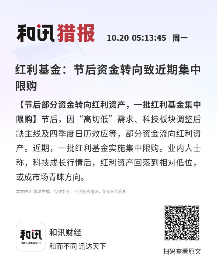 节后部分资金转向红利资产，多只红利基金集中限购