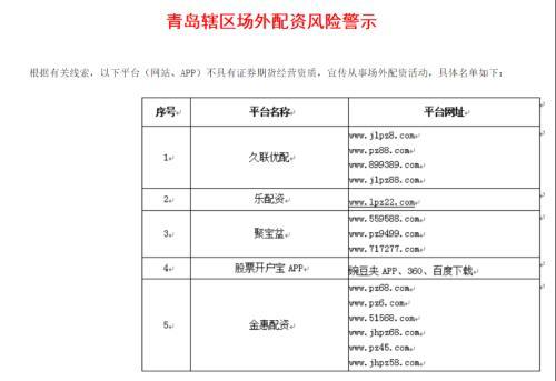 监管重拳出击非法场外配资，多地证监局提示风险列黑名单